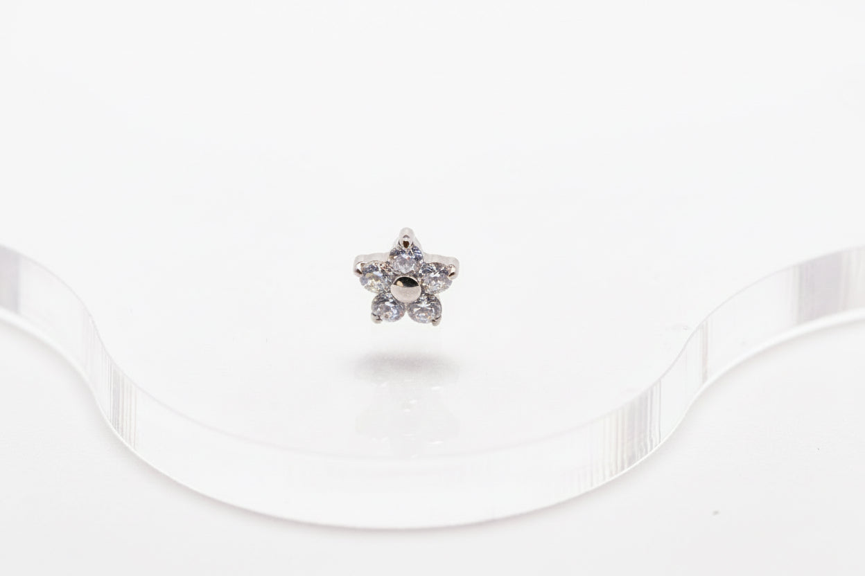Hexaflower zircon center titanium