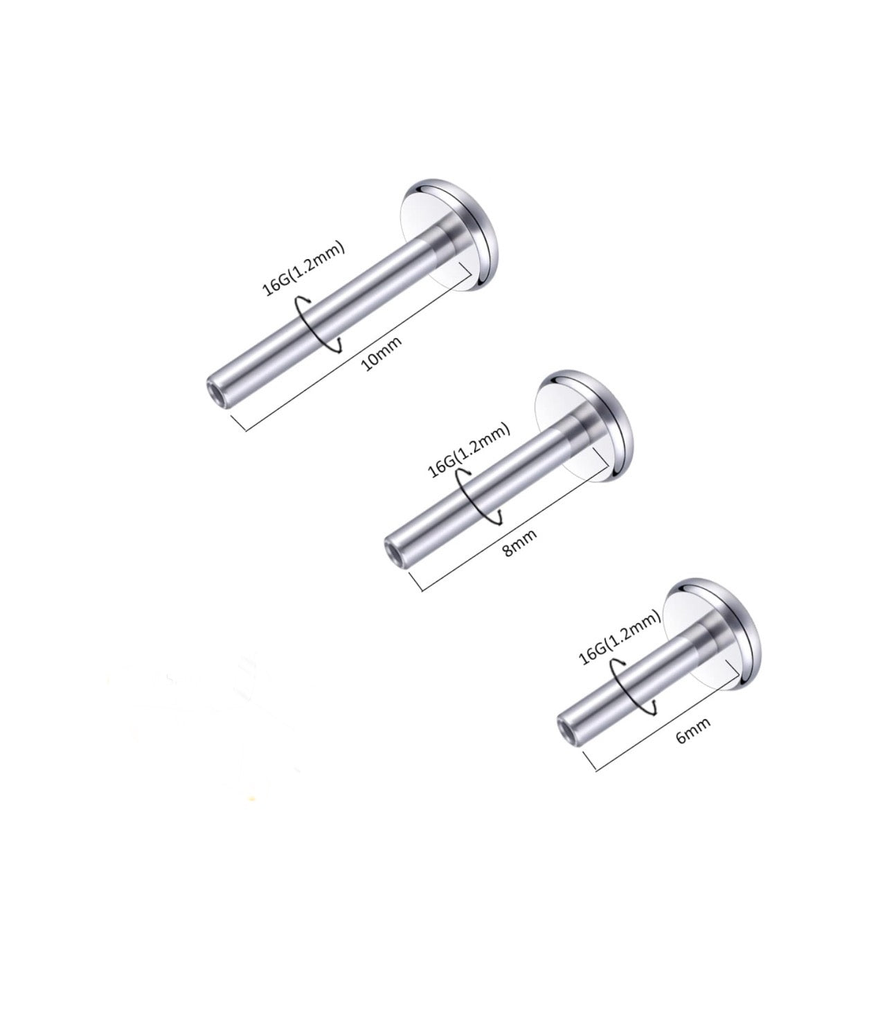 Labret 16 Big Back Threaded