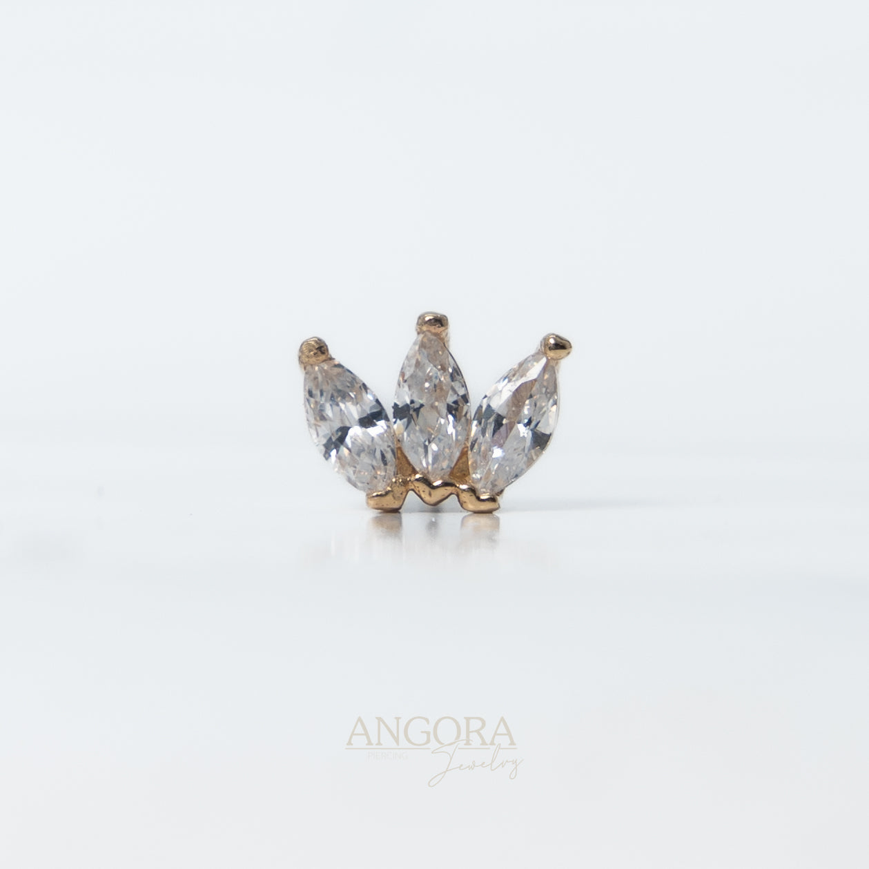 Sea Wave Piercing Jewelry, Little Summer Push Pin solid gold 14k