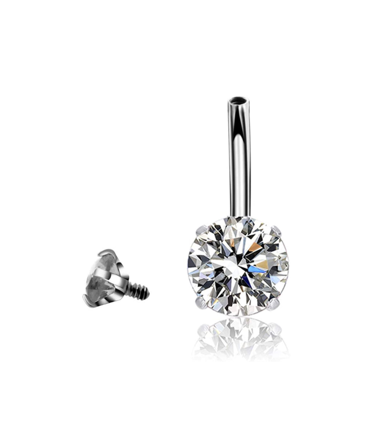 Navel Ring Double Zirconia