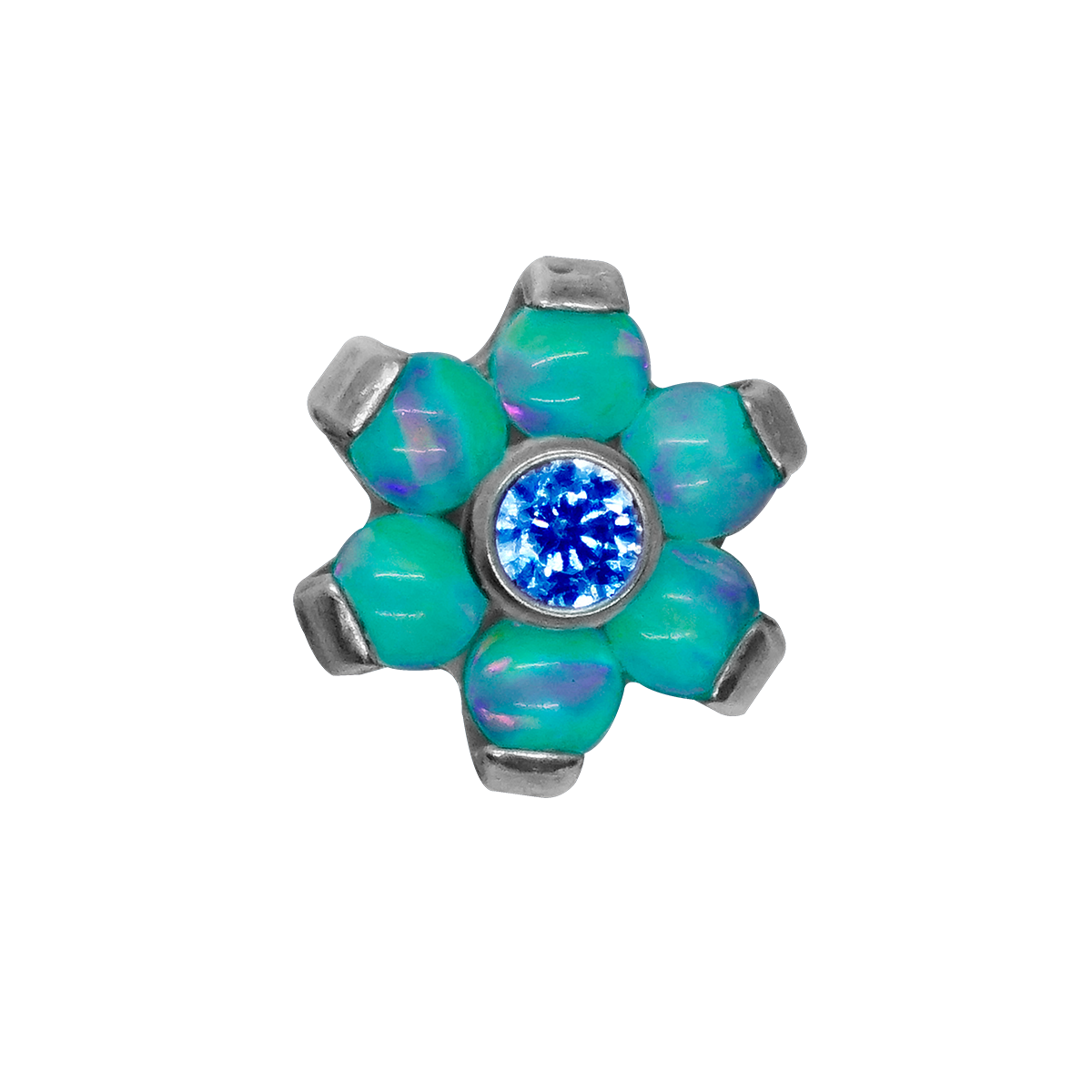 Mini Hexaflower Zirconia & Opal