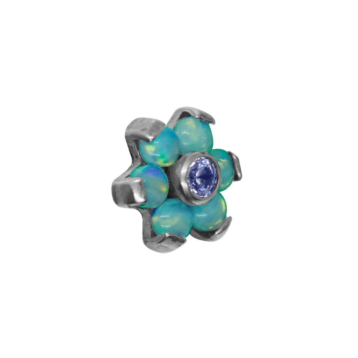 Mini Hexaflower Zirconia & Opal
