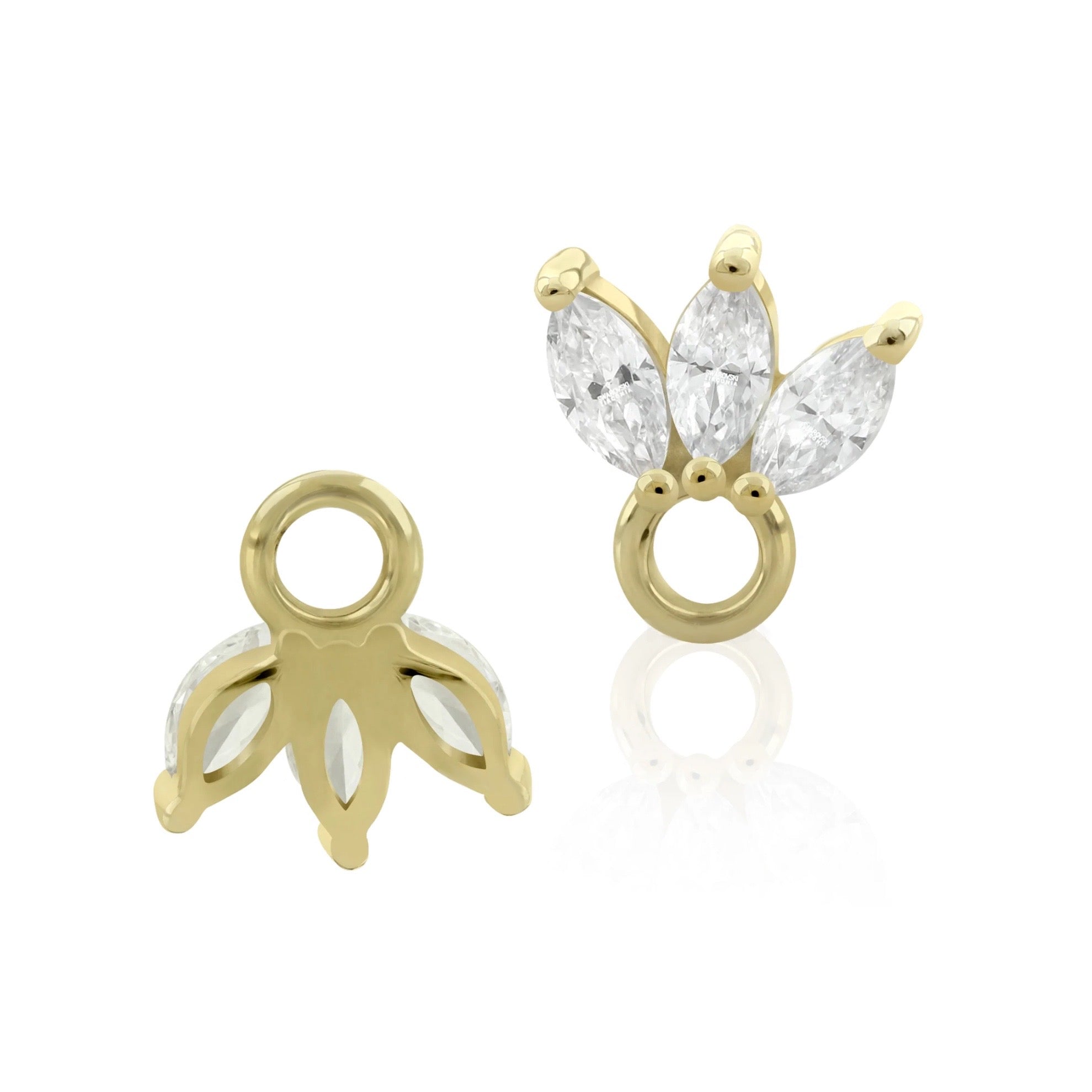 Hanger Marquise Swarovski 14k Solid Gold