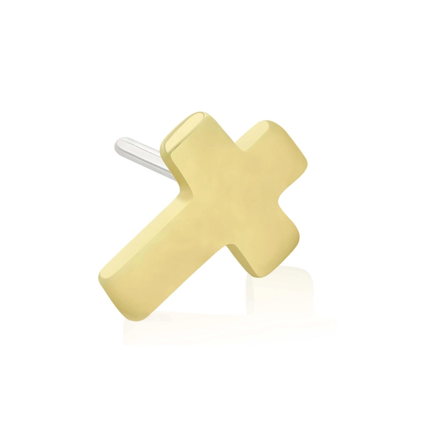 Cross Pin Push 14k Solid Gold