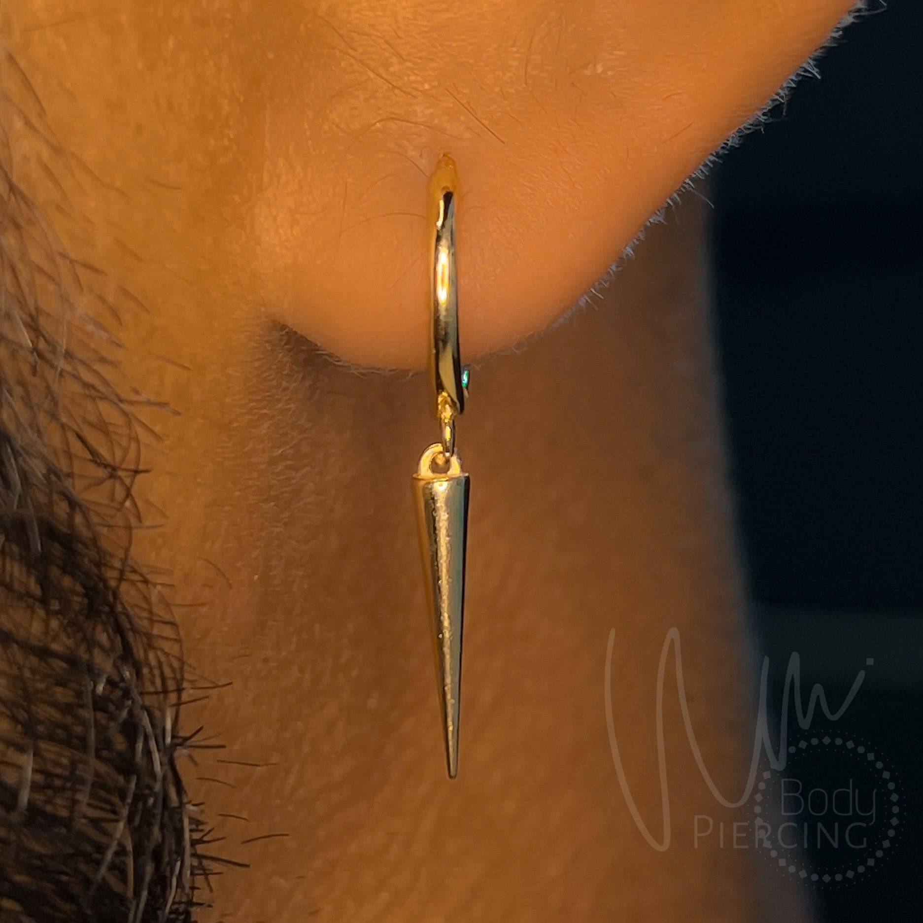 Clicker Hanger Spike 14k Solid Gold