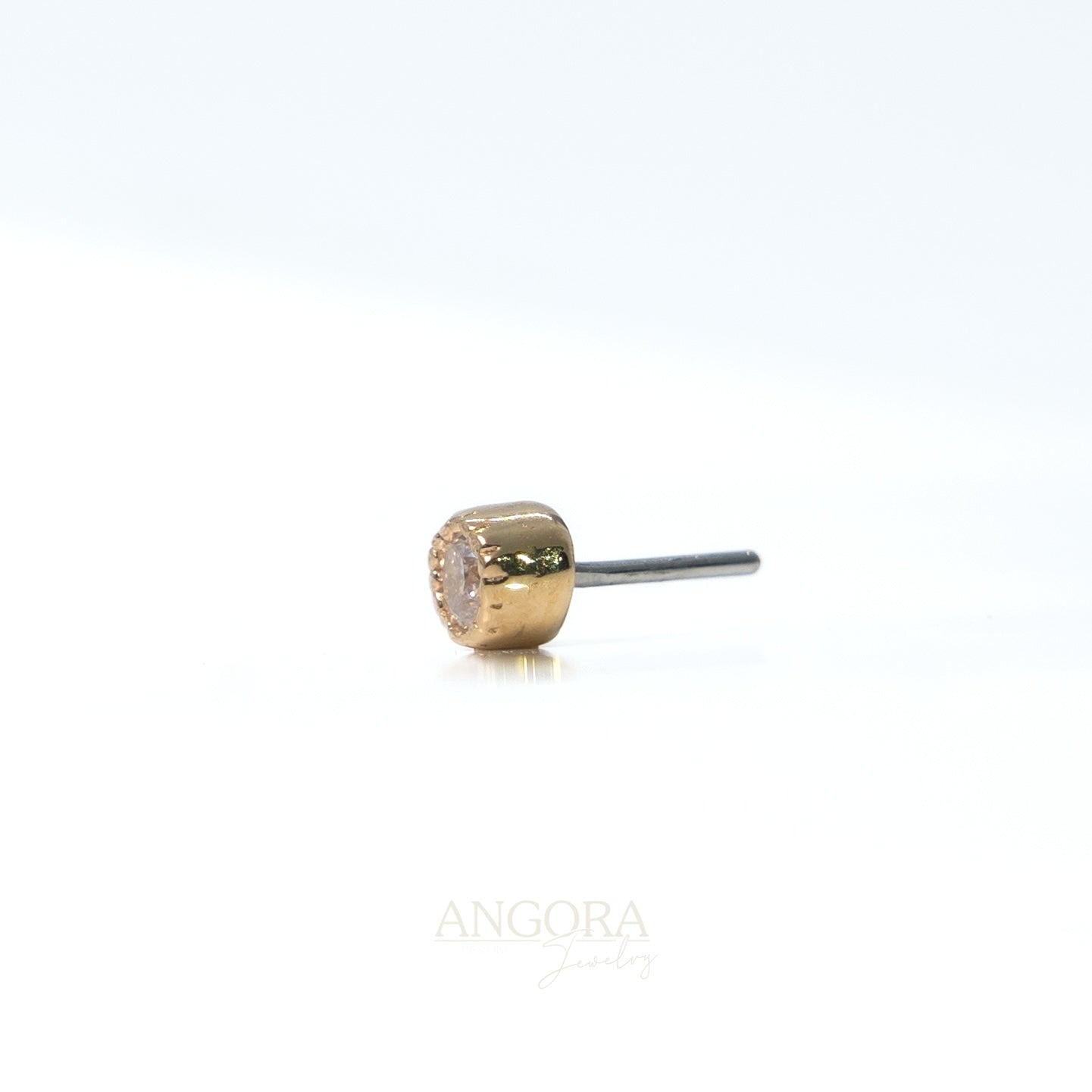 Piercing Jewelry Granite of Sand, Little Summer Push Pin solid gold 14k