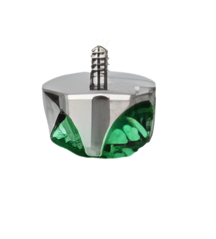 Crown natural zirconia jewel, for lobe piercing, upper lobes, conch.